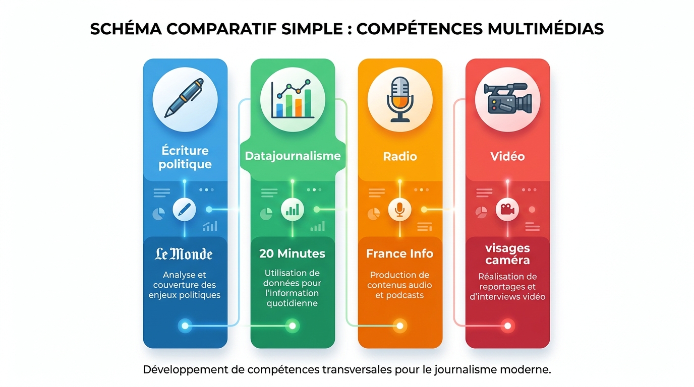 Infographie compétences multimédias Rachel Garrat-Valcarcel journalisme