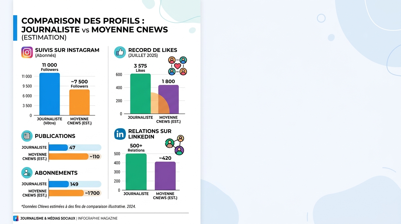 Statistiques réseaux sociaux Instagram LinkedIn Maureen Vidal
