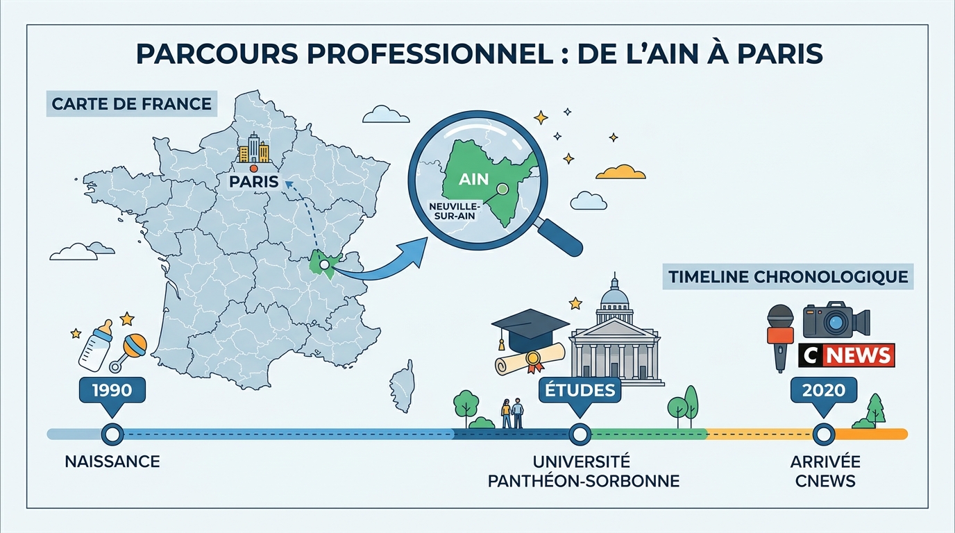 Parcours géographique Élodie Huchard Ain Paris