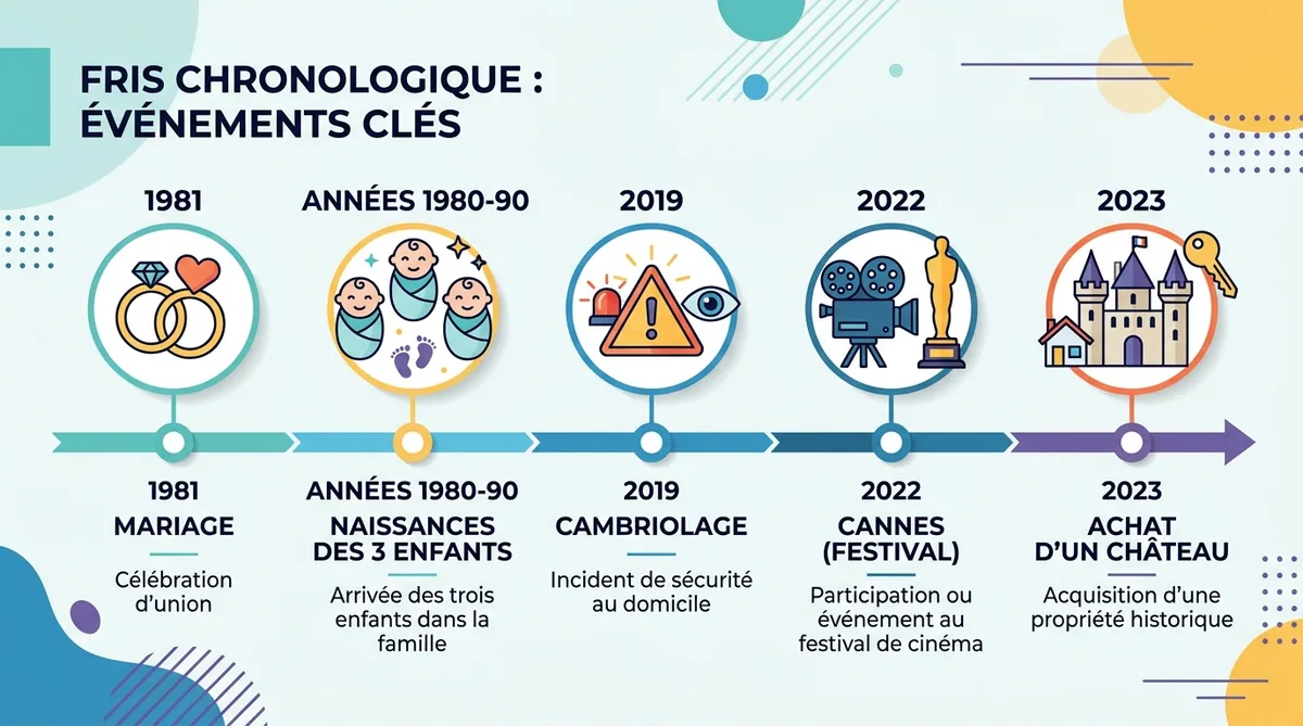 Frise chronologique vie Nicole-Valérie Baroin mariage enfants cambriolage