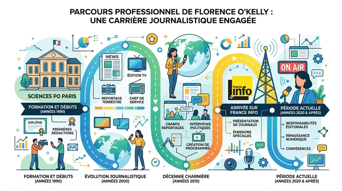 Frise chronologique parcours Florence O'Kelly journaliste